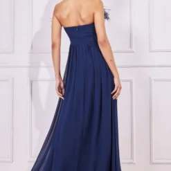 Chiffon Feather Bandeau Maxi Dress - Navy 6 Chiffon Feather Bandeau Maxi Dress - Navy -Cheap My Dreamy Dress Store goddiva chiffon feather bandeau maxi dress navy p22814 160259 image