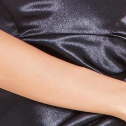 Off Shoulder Satin Maxi Dress With V Neck - Black -Cheap My Dreamy Dress Store goddiva off shoulder satin maxi dress with v neck black p23085 161603 image