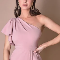 Waterfall Sleeve Wrap Midi Dress - Blush -Cheap My Dreamy Dress Store goddiva waterfall sleeve wrap midi dress blush p22279 158043 image