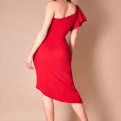 Waterfall Sleeve Wrap Midi Dress - Red -Cheap My Dreamy Dress Store goddiva waterfall sleeve wrap midi dress red p22280 158046 image
