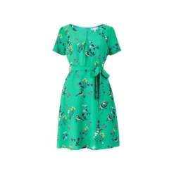 Yumi Green Bird Print Skater Dress -Cheap My Dreamy Dress Store green bird print skater dress p186 671 image