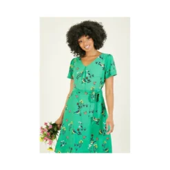 Yumi Green Bird Print Skater Dress -Cheap My Dreamy Dress Store green bird print skater dress p186 672 image
