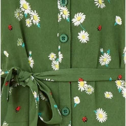 Yumi Green Daisy Ladybird Print Shirt Dress -Cheap My Dreamy Dress Store green daisy ladybird print shirt dress p10238 110963 image