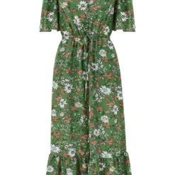 Yumi Green Daisy Print Midi Dress -Cheap My Dreamy Dress Store green daisy print midi dress p10222 111562 image