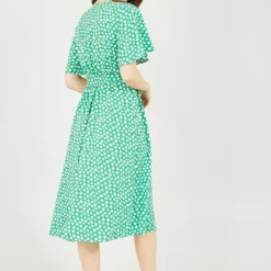 Yumi Green Daisy Print Wrap Dress -Cheap My Dreamy Dress Store green daisy print wrap dress p10229 111530 image
