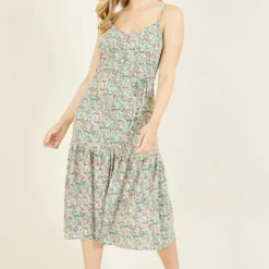 Yumi Green Ditsy Print Midi Frill Dress 9 Yumi Green Ditsy Print Midi Frill Dress -Cheap My Dreamy Dress Store green ditsy print midi frill dress p8832 154297 image