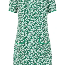 Yumi Green Ditsy Print Tunic Dress -Cheap My Dreamy Dress Store green ditsy print tunic dress p10511 111280 image