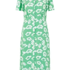 Yumi Green Floral Midi Shirt Dress -Cheap My Dreamy Dress Store green floral midi shirt dress p10516 111379 image