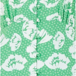 Yumi Green Floral Midi Shirt Dress -Cheap My Dreamy Dress Store green floral midi shirt dress p10516 111380 image