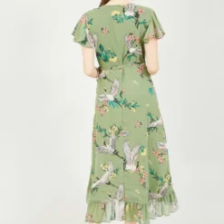 Yumi Green Frill Crane Wrap Midi Dress -Cheap My Dreamy Dress Store green frill crane wrap midi dress p10470 111108 image