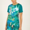 Yumi Green Jungle Parrot Tunic Dress