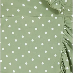 Yumi Green Polkadot Frill Wrap Dress -Cheap My Dreamy Dress Store green polkadot frill wrap dress p10534 111251 image