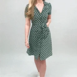 Yumi Green Spot Retro Shirt Dress -Cheap My Dreamy Dress Store green spot retro shirt dress p10220 109093 image