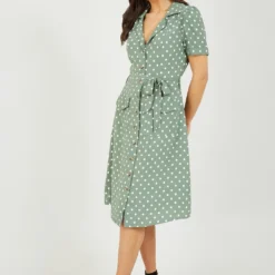 Yumi Green Spot Retro Shirt Dress -Cheap My Dreamy Dress Store green spot retro shirt dress p10220 111212 image