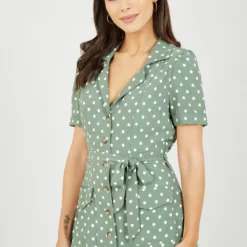Yumi Green Spot Retro Shirt Dress -Cheap My Dreamy Dress Store green spot retro shirt dress p10220 111213 image