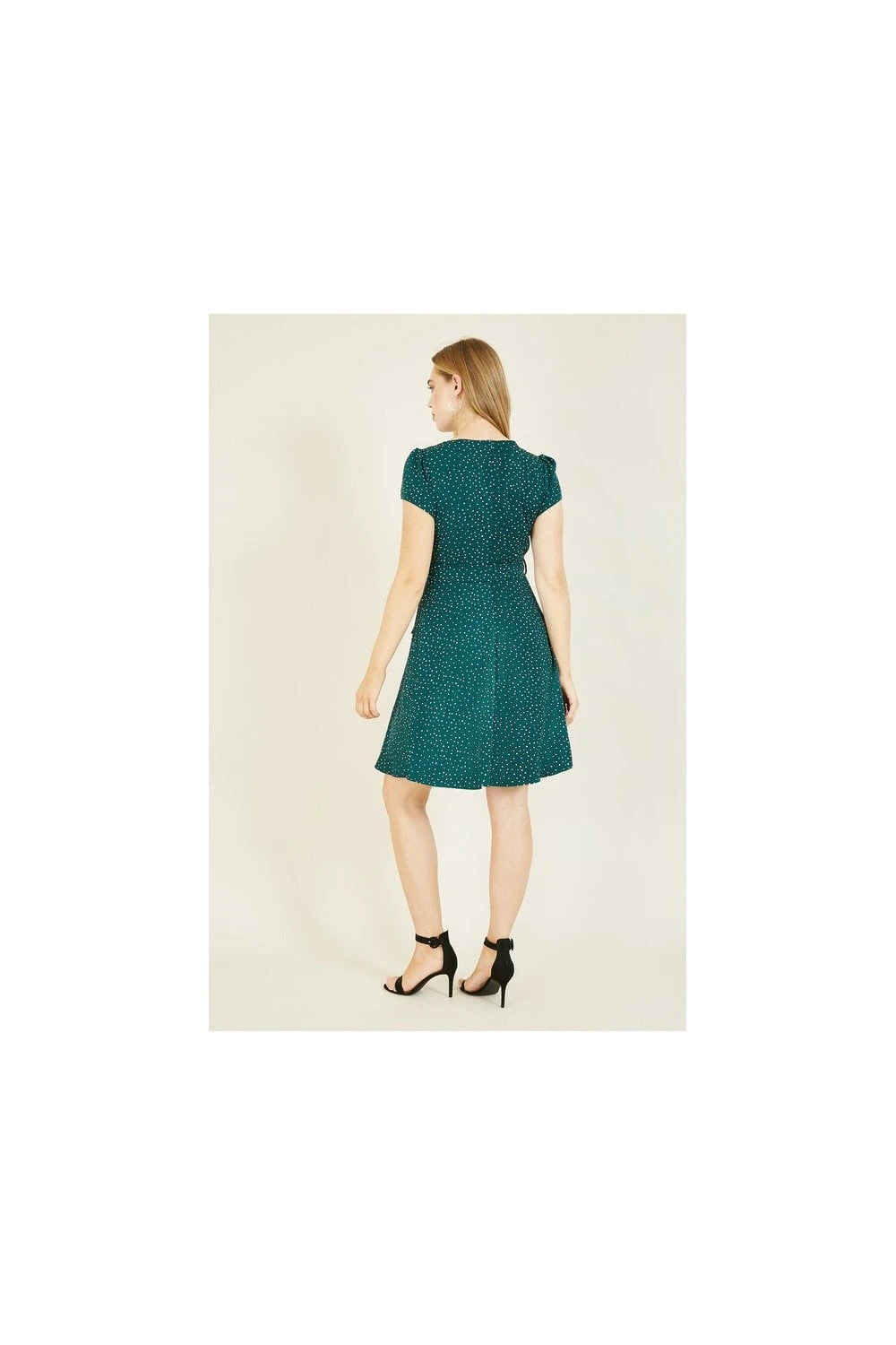 Yumi Green Spot Skater Dress 3 Yumi Green Spot Skater Dress - Image 3
