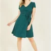 Yumi Green Spot Skater Dress