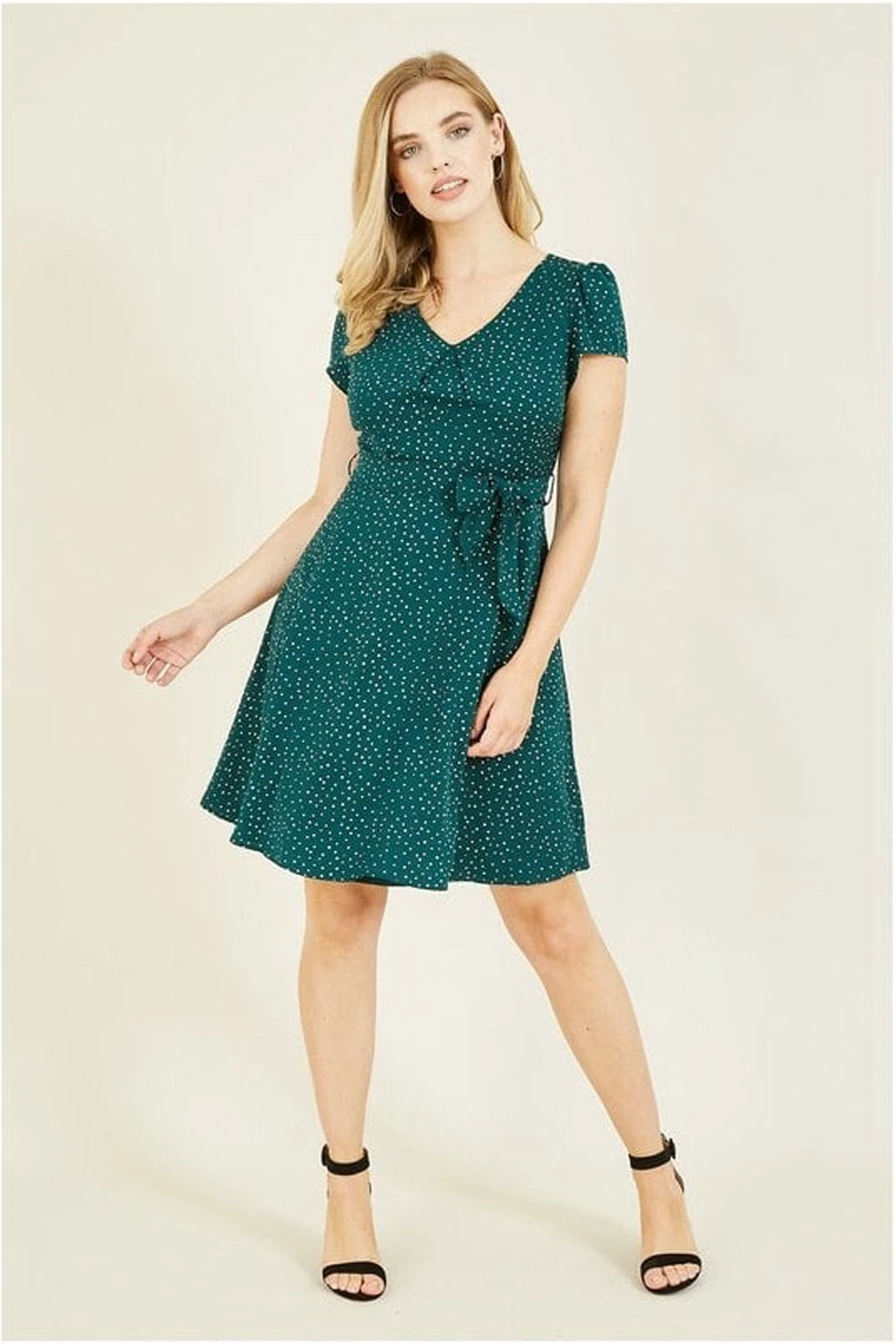 Yumi Green Spot Skater Dress 1 Yumi Green Spot Skater Dress