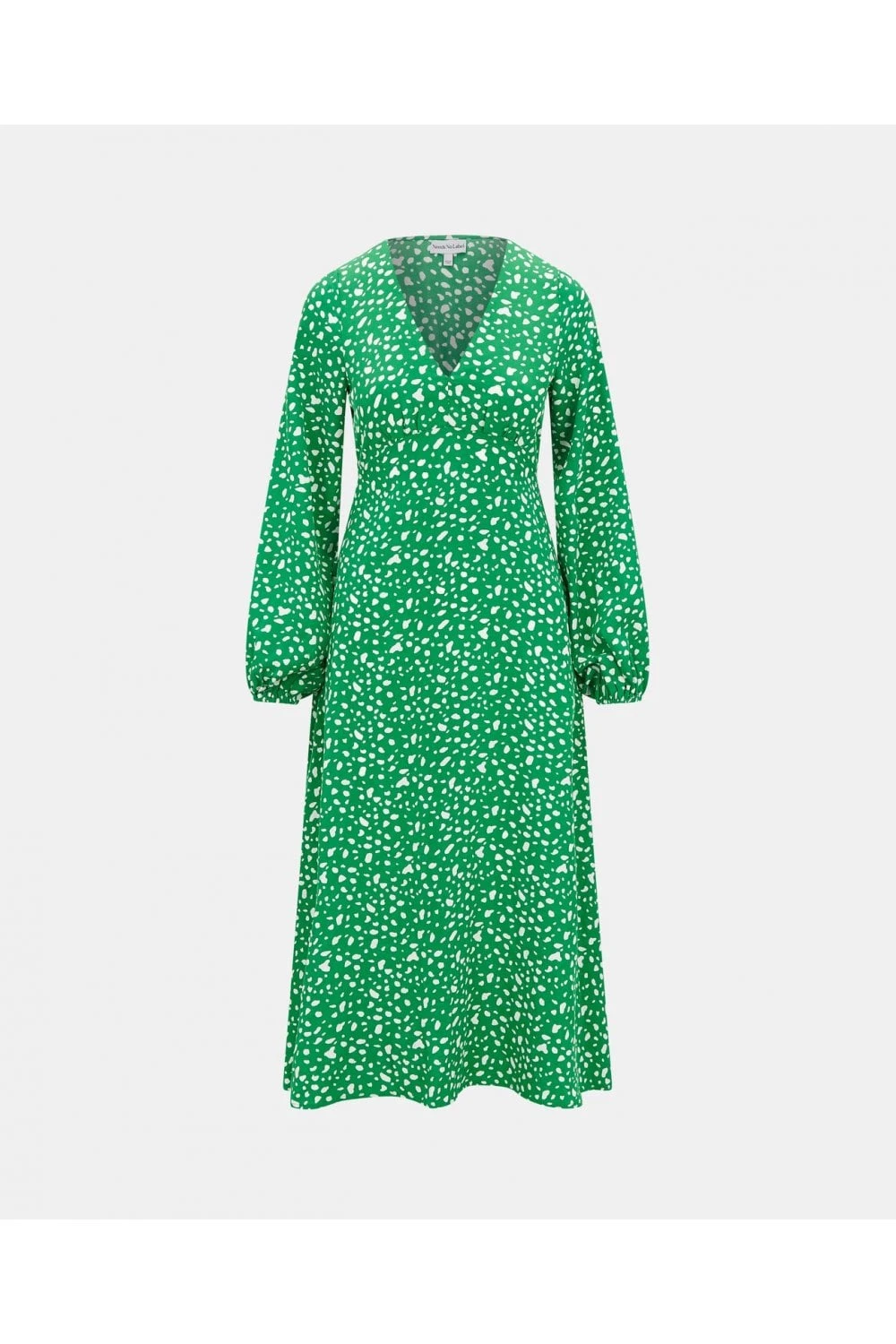 Green Spotty Long Sleeve Midi Dress 3 Green Spotty Long Sleeve Midi Dress - Image 3