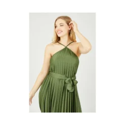 Yumi Green V Strap Satin Pleated Midi Dress 9 Yumi Green V Strap Satin Pleated Midi Dress -Cheap My Dreamy Dress Store green v strap satin pleated midi dress p10183 100274 image