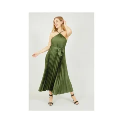 Yumi Green V Strap Satin Pleated Midi Dress 10 Yumi Green V Strap Satin Pleated Midi Dress -Cheap My Dreamy Dress Store green v strap satin pleated midi dress p10183 100275 image
