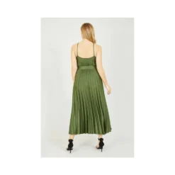 Yumi Green V Strap Satin Pleated Midi Dress 11 Yumi Green V Strap Satin Pleated Midi Dress -Cheap My Dreamy Dress Store green v strap satin pleated midi dress p10183 100276 image