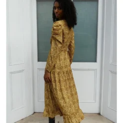 Greta Yellow Print Midi Dress With Puff Sleeve 5 Greta Yellow Print Midi Dress With Puff Sleeve -Cheap My Dreamy Dress Store greta yellow print midi dress with puff sleeve p15505 128202 image