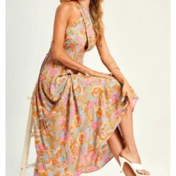 Halter Neck Tie Back Maxi Dress -Cheap My Dreamy Dress Store halter neck tie back maxi dress p14191 122064 image