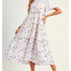 Hem Frill Detail Tie Back Smock Boho Dress -Cheap My Dreamy Dress Store hem frill detail tie back smock boho dress p14188 122051 image