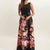 Jaimarie Floral Satin And Jersey Dress