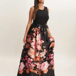 Jaimarie Floral Satin And Jersey Dress -Cheap My Dreamy Dress Store jaimarie floral satin and jersey dress p22779 160101 image