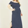 Jersey Bardot Plus Size Maxi Dress