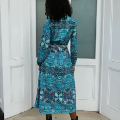 Jolene Blue Print Shirt Midi Dress -Cheap My Dreamy Dress Store jolene blue print shirt midi dress p15504 128198 image