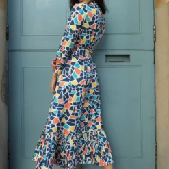 Joy Geometric Printed Midi Shirt Dress -Cheap My Dreamy Dress Store joy geometric printed midi shirt dress p17864 139199 image