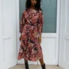 Kiera Autumn Floral Midi Dress