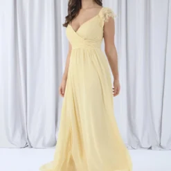 Lemon Yellow Wrap Front Lace Maxi Dress -Cheap My Dreamy Dress Store lemon yellow wrap front lace maxi dress p19611 146891 image