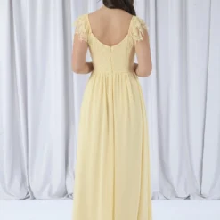 Lemon Yellow Wrap Front Lace Maxi Dress -Cheap My Dreamy Dress Store lemon yellow wrap front lace maxi dress p19611 146893 image