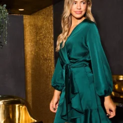 Long Sleeve Wrap Front Dress -Cheap My Dreamy Dress Store long sleeve wrap front dress p19104 144430 image