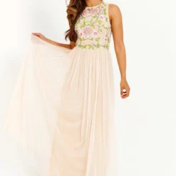 Luvforever Handmade Embellished Detail Cream Maxi Dress -Cheap My Dreamy Dress Store luvforever handmade embellished detail cream maxi dress p14075 121408 image