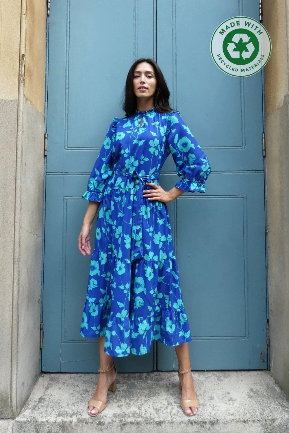 Lyla Blue Floral Midi Dress