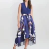 Megan Sleeveless Floral High Low Dress