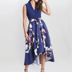 Megan Sleeveless Floral High Low Dress -Cheap My Dreamy Dress Store megan sleeveless floral high low dress p19769 147659 image