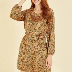 Mela Animal Heart Print Long Sleeve Tunic Dress -Cheap My Dreamy Dress Store mela animal heart print long sleeve tunic dress p16078 130531 image
