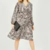 Mela Animal Paisley Wrap Pleated Dress