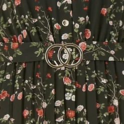 Mela Black Ditsy Floral Pleated Skirt Dress -Cheap My Dreamy Dress Store mela black ditsy floral pleated skirt dress p207 156345 image