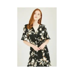 Mela Black Floral Wrap Midi Dress 5 Mela Black Floral Wrap Midi Dress -Cheap My Dreamy Dress Store mela black floral wrap midi dress p9512 104816 image