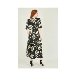 Mela Black Floral Wrap Midi Dress 6 Mela Black Floral Wrap Midi Dress -Cheap My Dreamy Dress Store mela black floral wrap midi dress p9512 104817 image