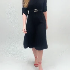 Cheap My Dreamy Dress Store -Cheap My Dreamy Dress Store mela black pleated midi shirt dress p6669 108937 image