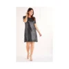 Mela Black Plus Size Metallic Puff Sleeve Dress