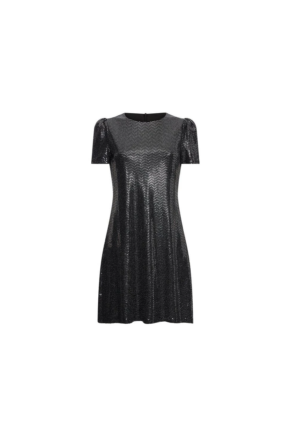 Mela Black Plus Size Metallic Puff Sleeve Dress 4 Mela Black Plus Size Metallic Puff Sleeve Dress - Image 4